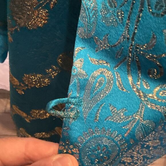 Vintage Victoria’s Secret Gold Label Brocade Jaquard Robe One Size Gold Metallic - Picture 4 of 13